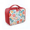 Reise-Kosmetiktasche mit Reißverschluss-Blumenfach-roter tragbarer Kosmetiktasche