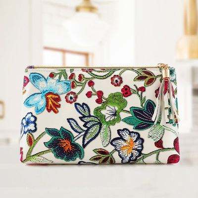 Klares Stickerei-Blumen-Muster-Großhandelsgewebe-elegante Schönheits-Tasche